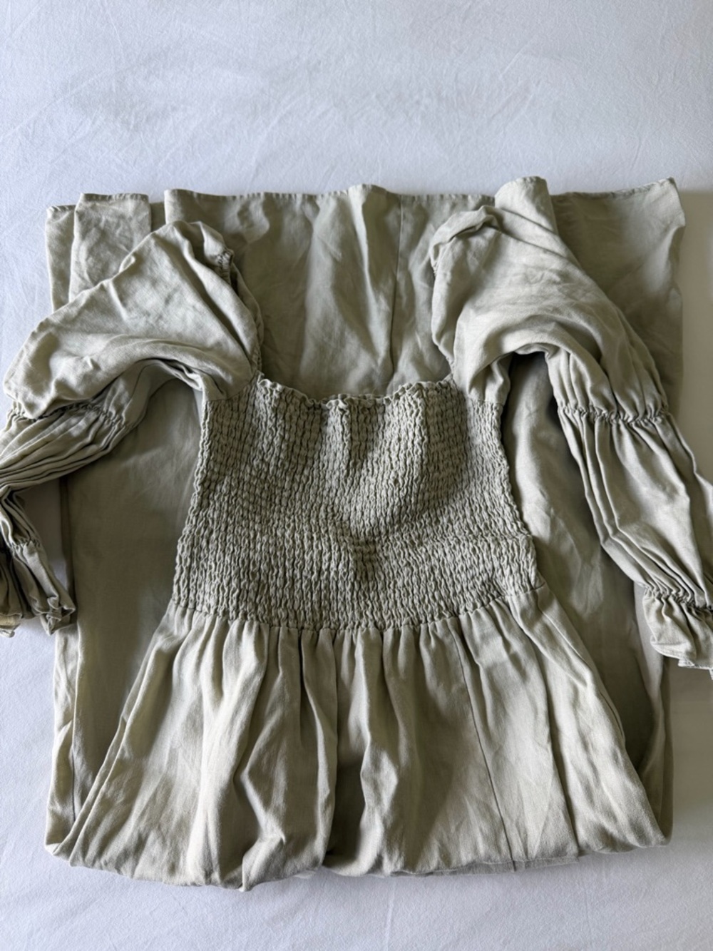 Reformation Midi dress with puff sleeves